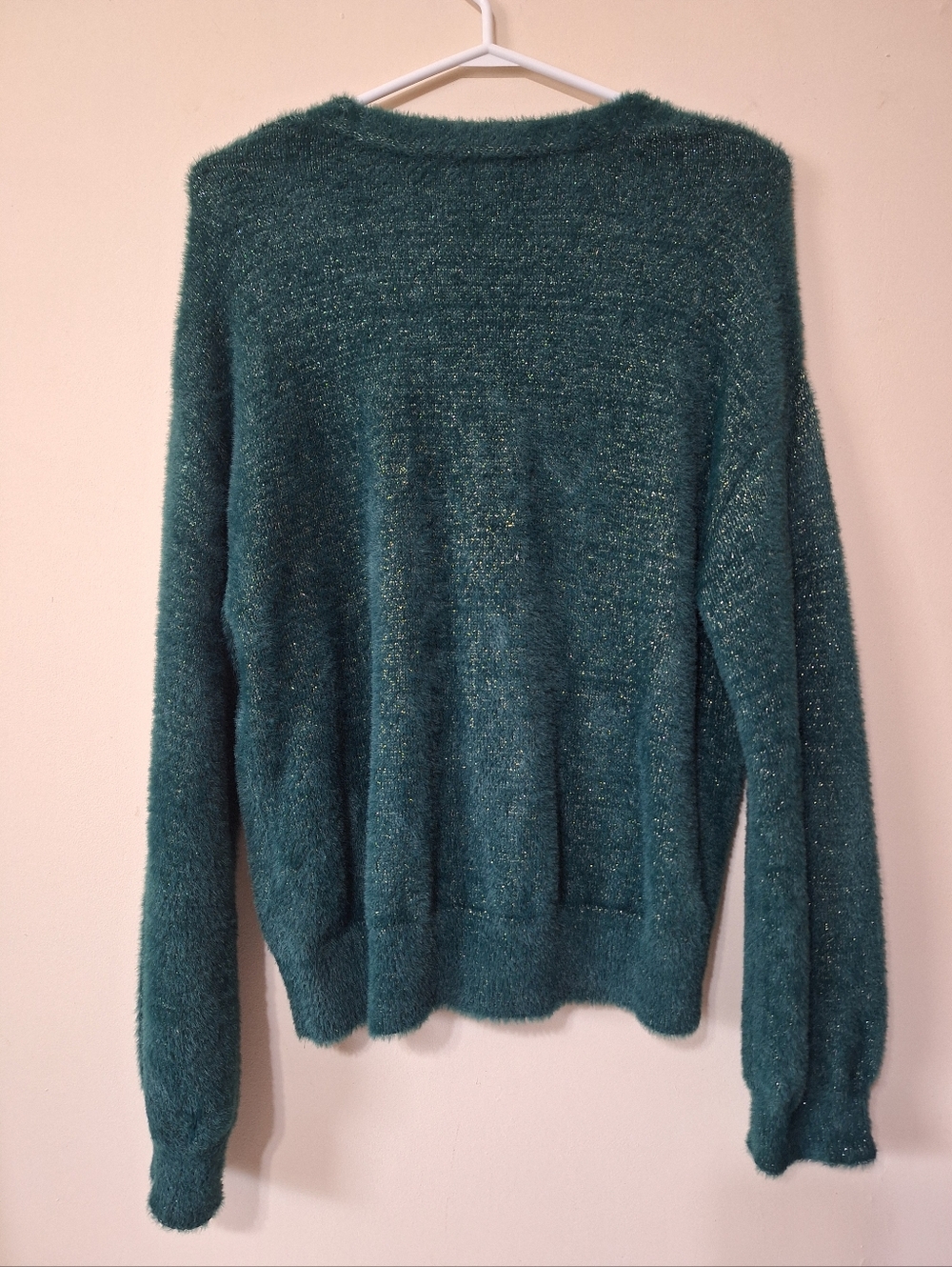 Mexx Emerald Green Metallic Eyelash Knit Cardigan S Holiday Soft Cozy Jewel Tone - Picture 10 of 10